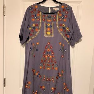 Grey embroidered dress